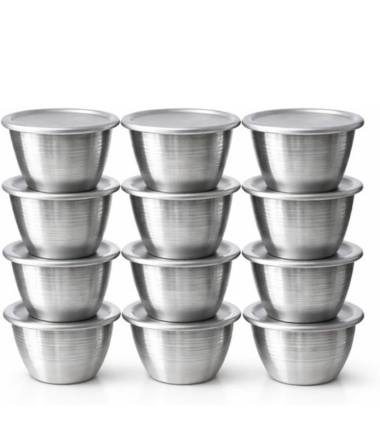 Reusable Moi-Moi Bowls - Aluminium Pan Reusable Containers for Beans Cake & Baking - Dishwasher Safe & Oven Proof Tableware