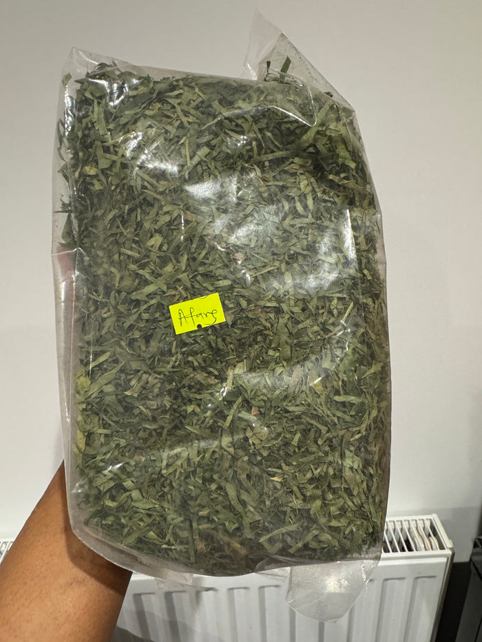 Freshly dried Okazi(Ukazi/Afang) Leaves
