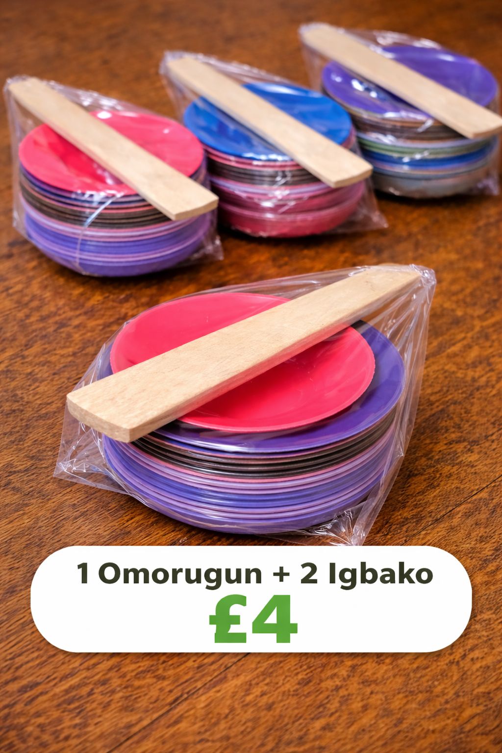 1 African Wooden Spatula Turning Stick - Omorogun and two igbako